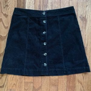 H&M Corduroy Skirt, Size 8, Black